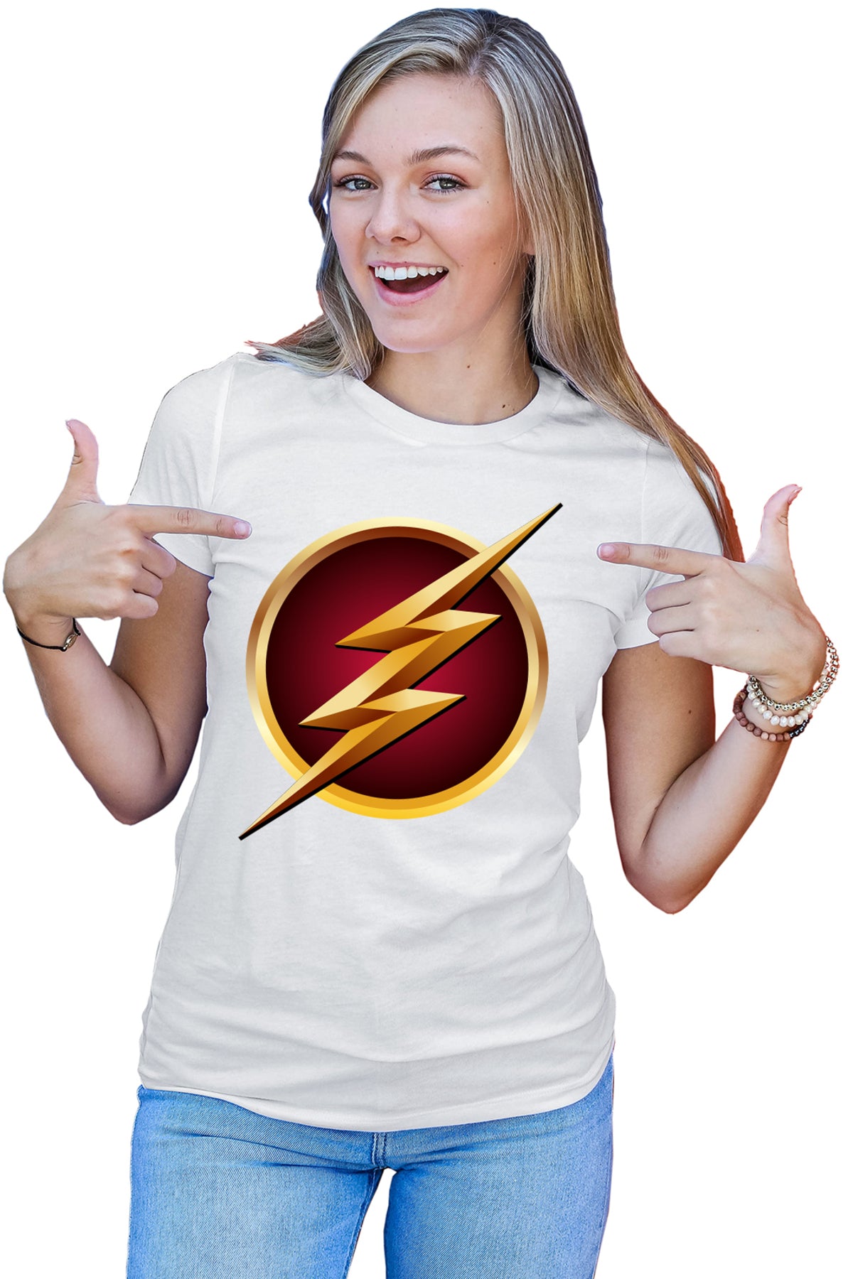 Tricou dama The Flash Logo Superhero Comics Fast Go
