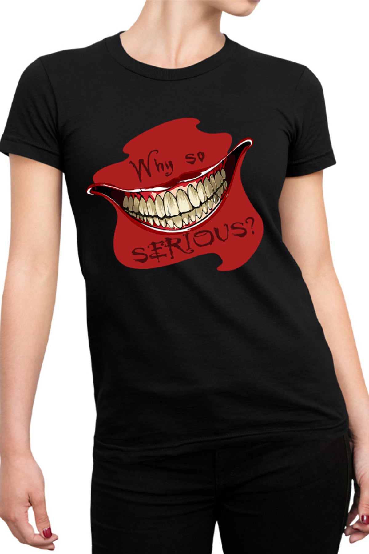 Tricou dama Joker Why Serious Smile Horror