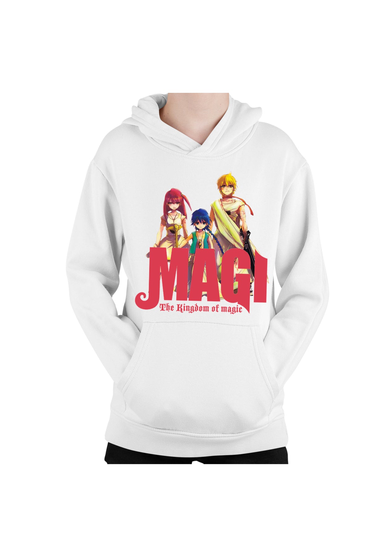 Hanorac copii Magi The Labyrinth of Magic Spirit Group Angry Pose Red Logo