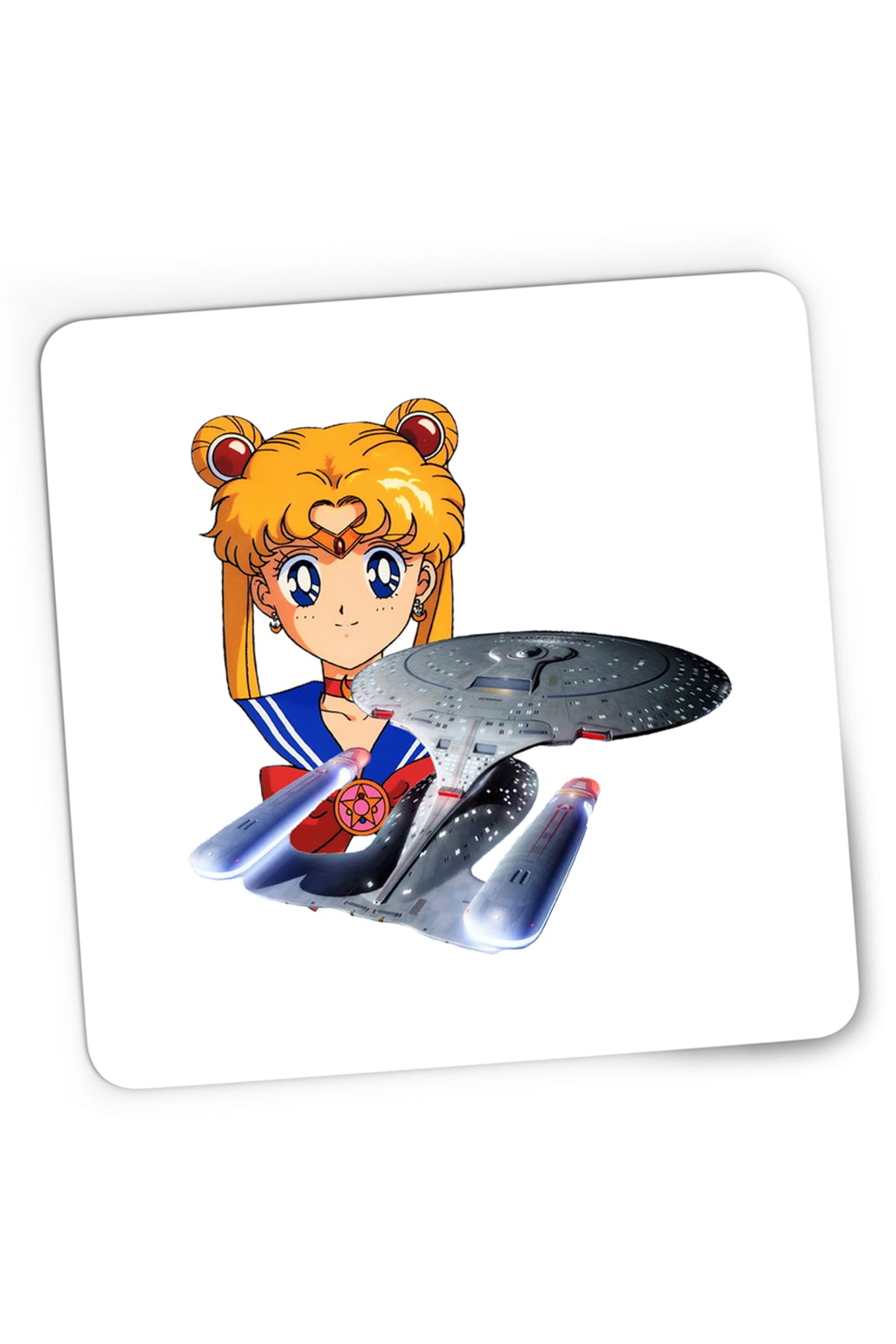 Mousepad Gaming Star Trek Sailor Moon Enterprise Starship, 21x19 cm