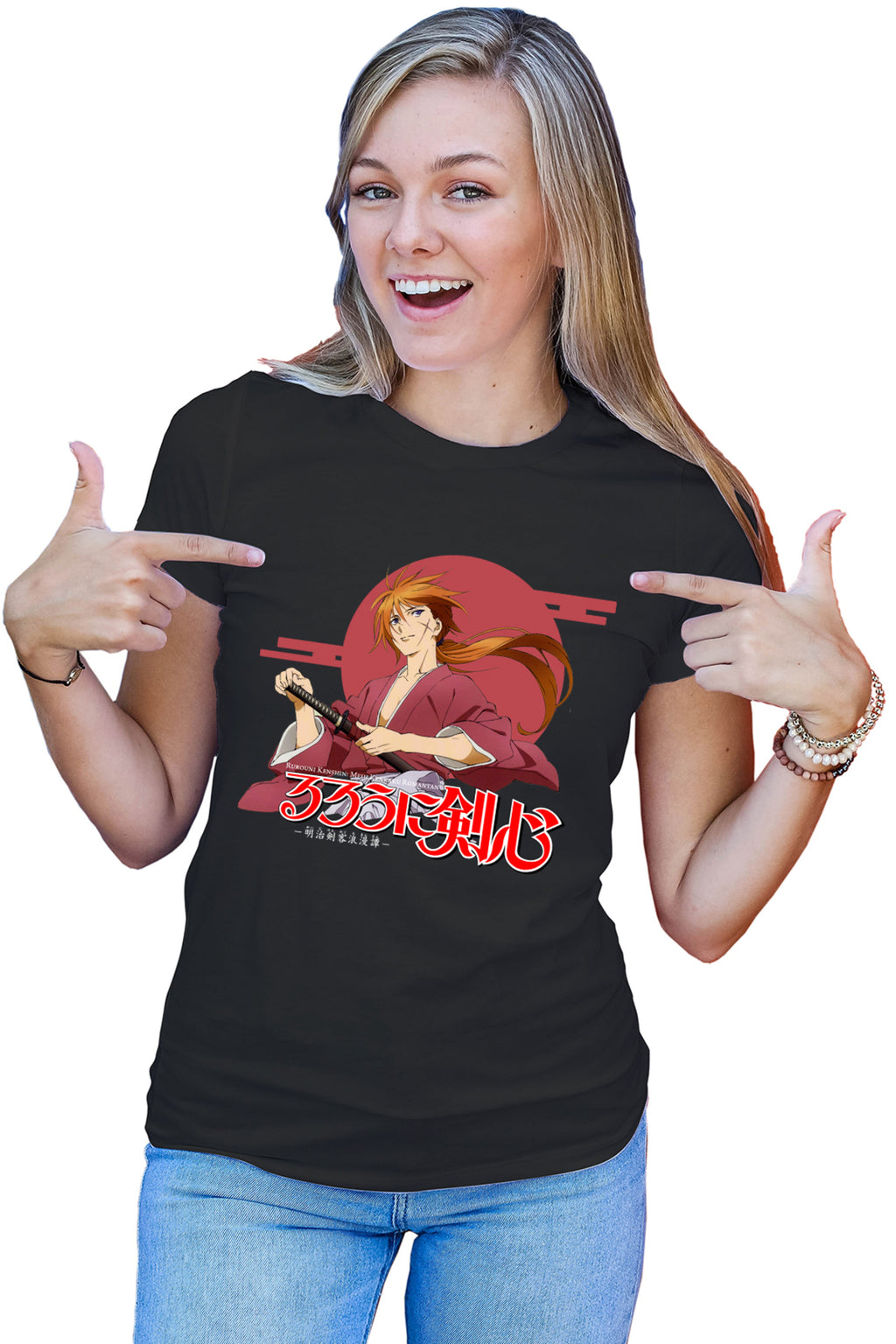 Tricou dama Rurouni Kenshin Japan Sun Samurai Kenji