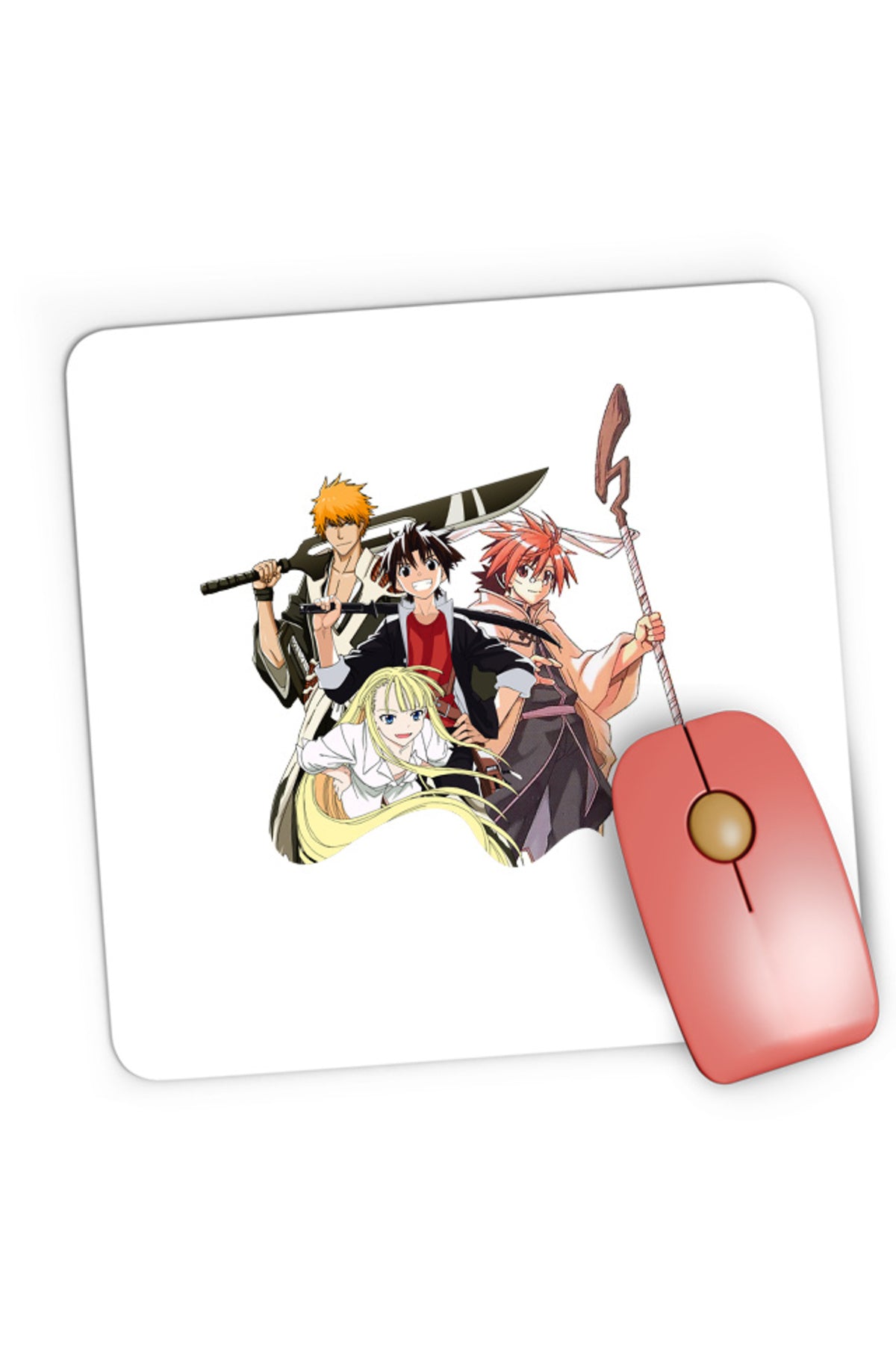 Mousepad Gaming UQ Holder Touta McDowell Negi Ichigo Bleach, 21x19 cm