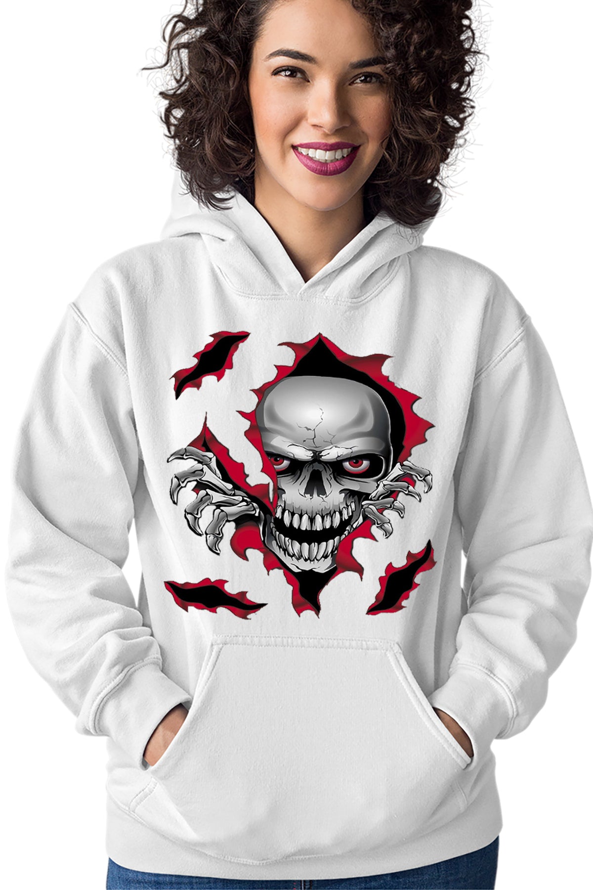 Hanorac dama Predator Biker Skull Logo Motor Skeleton