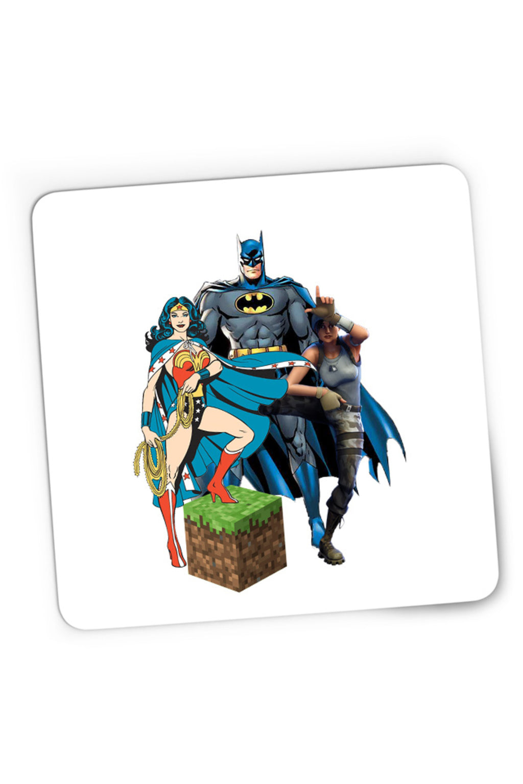 Mousepad Gaming Wonder Woman Minecraft Grass Cube Batman Fortnite Dance, 21x19 cm