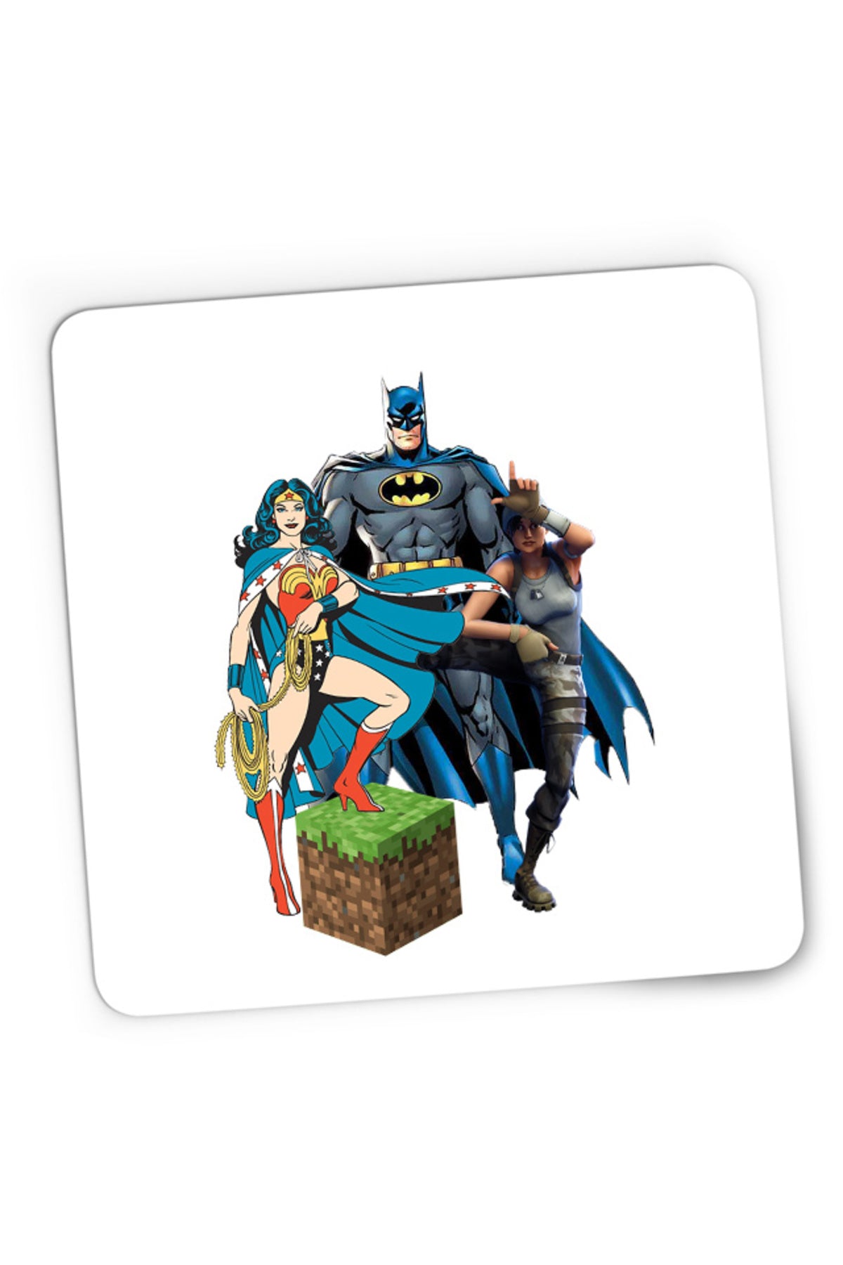 Mousepad Gaming Wonder Woman Minecraft Grass Cube Batman Fortnite Dance, 21x19 cm