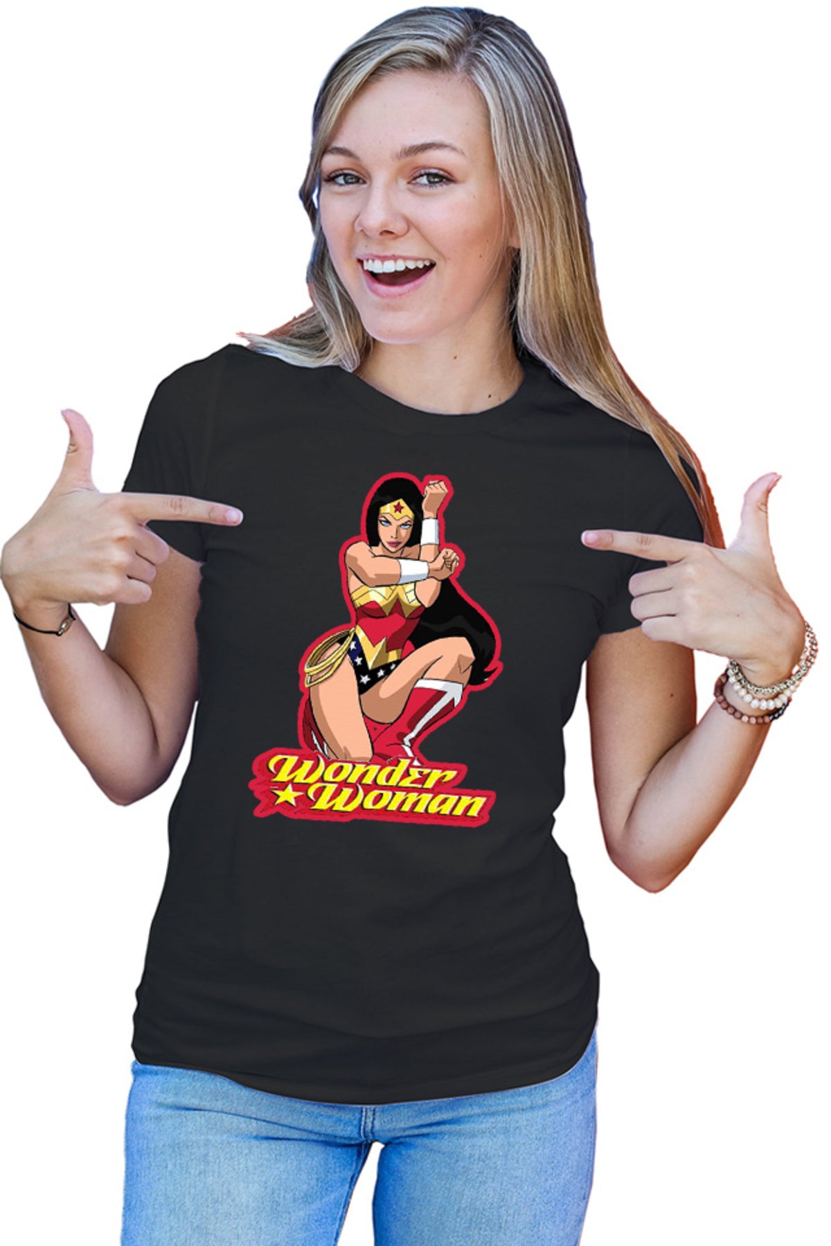 Tricou dama Wonder Woman Red Lady Cartoon English Power Star
