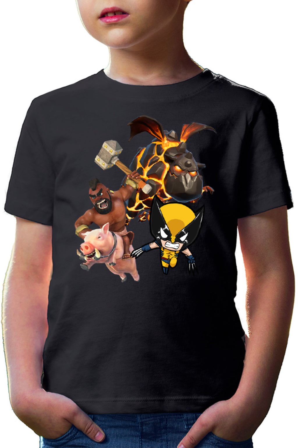 Tricou copii Clash Royale Clash of Clans Volcano Dragon Rare Pig Fly