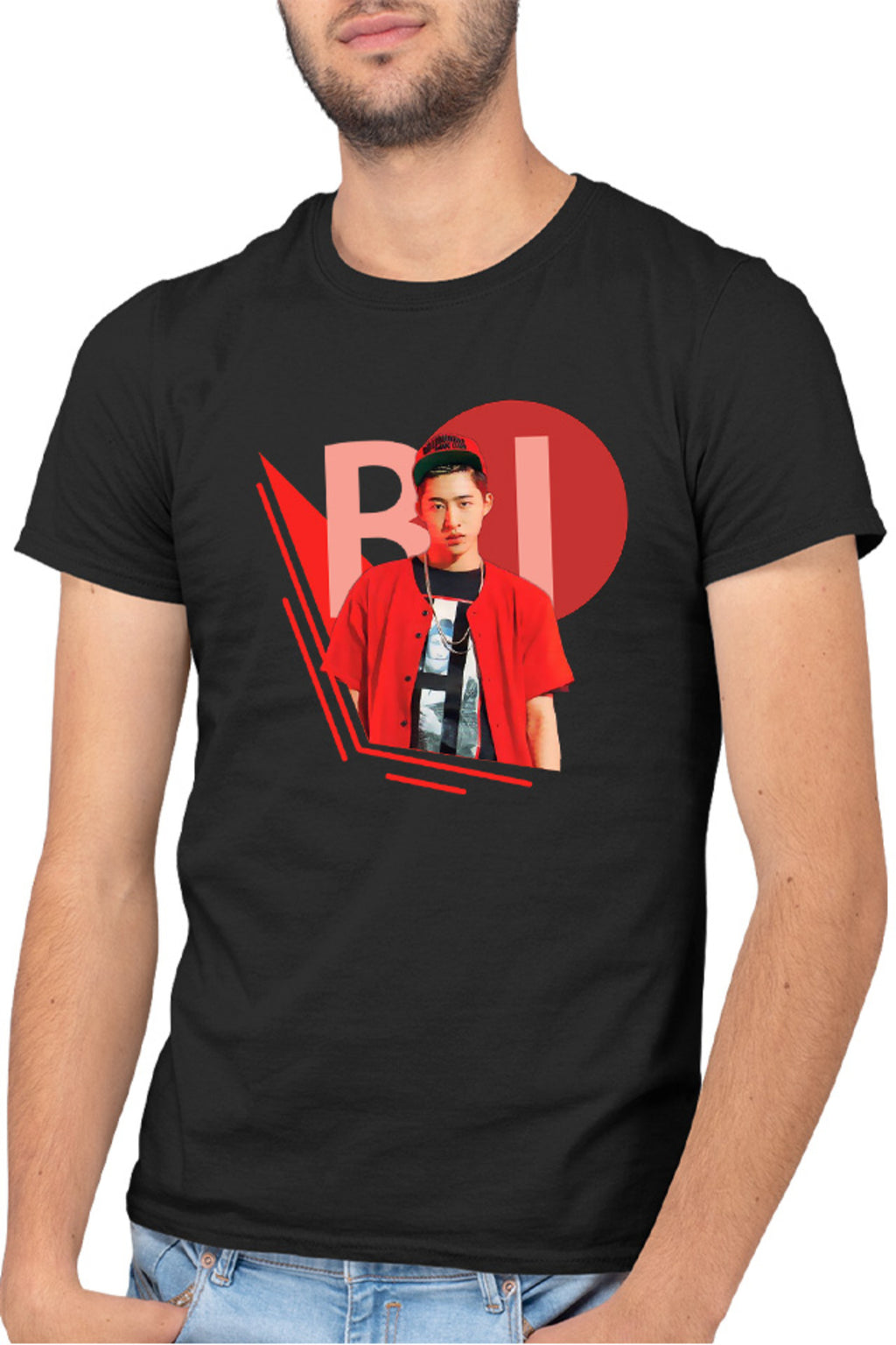Tricou barbati iKon B.I. Rapper Korean Singer Kim Han-bin