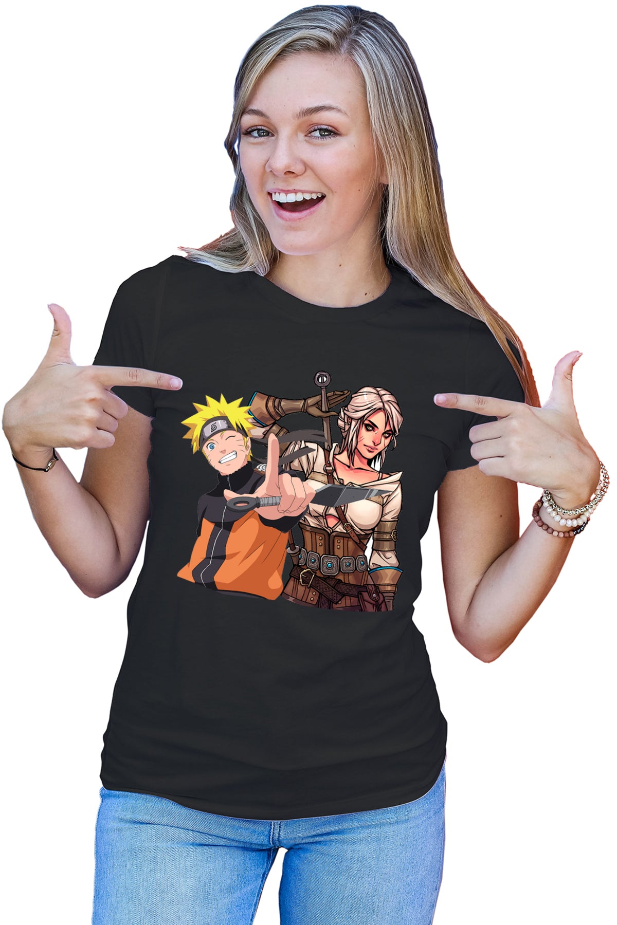 Tricou dama The Witcher Ciri Naruto Shippuden Anime Desene