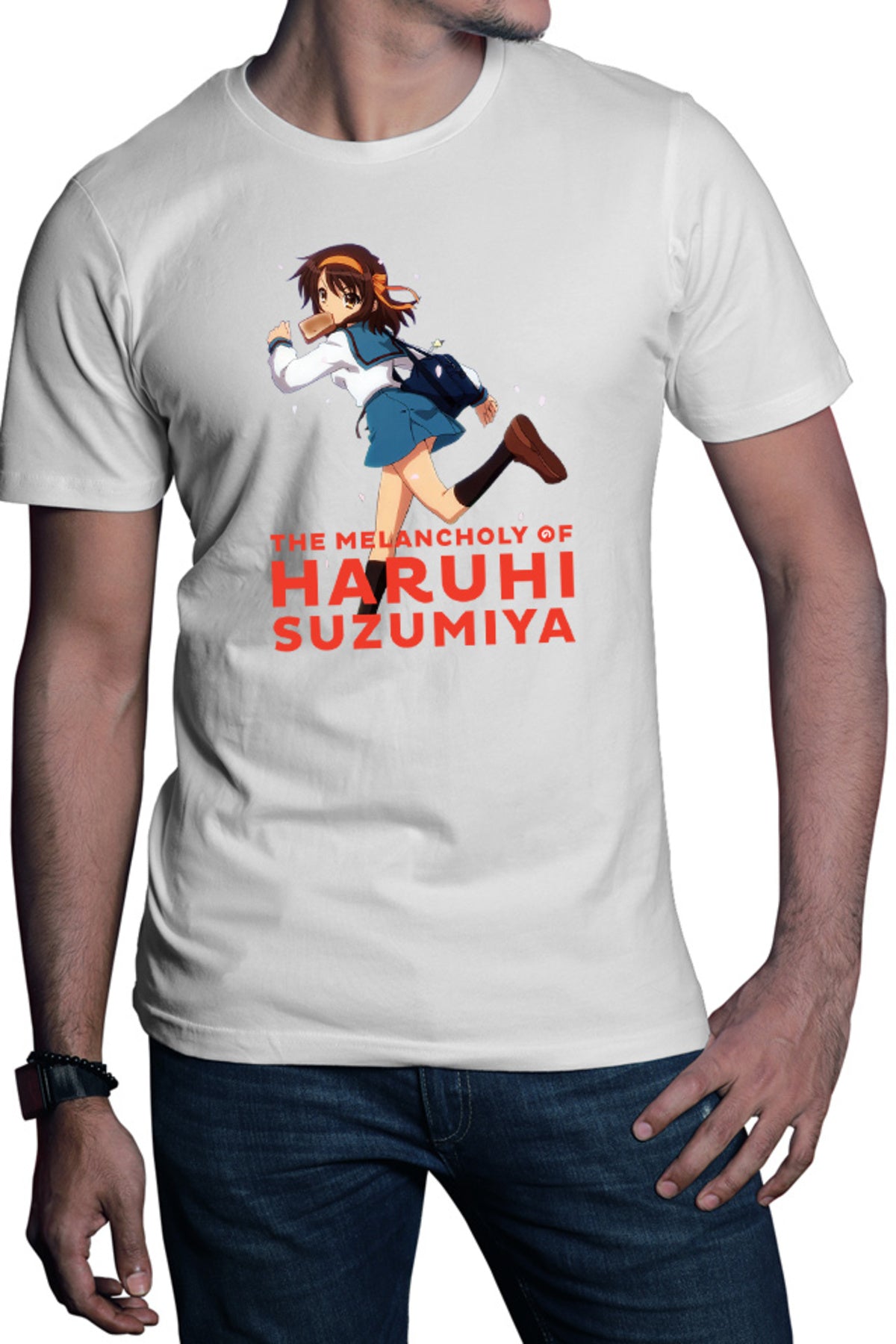 Tricou barbati Haruhi Suzumiya Run Sakura Bread Highschool Club