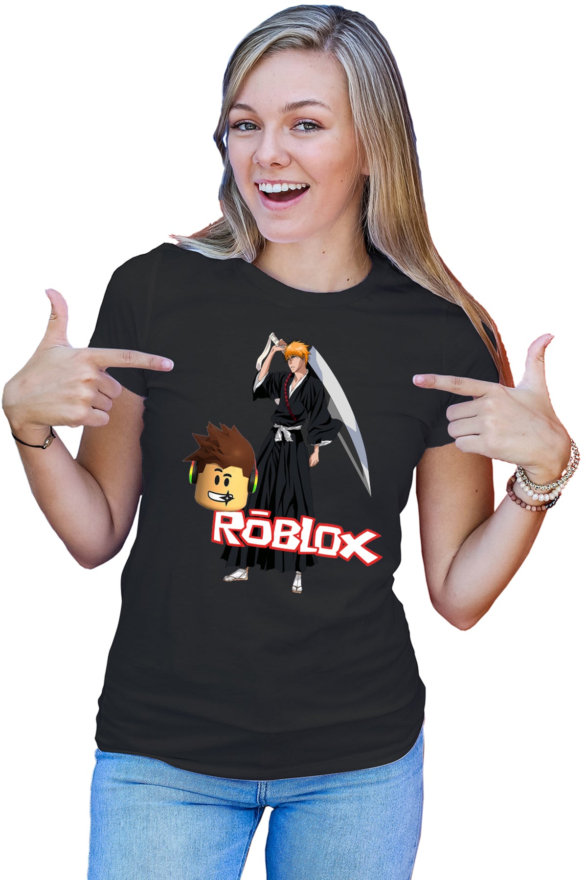 Tricou dama Bleach Ichigo Roblox Samurai Studio Home