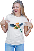 Tricou dama Minecraft Elytra Nether End Fly Dragon End Game