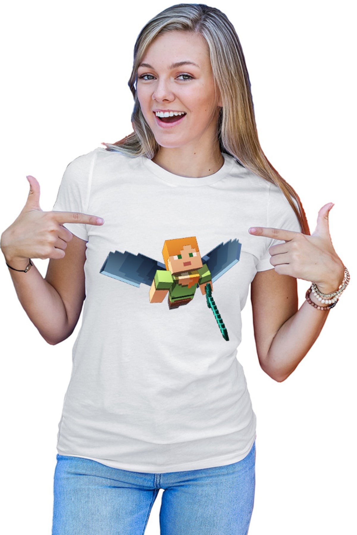 Tricou dama Minecraft Elytra Nether End Fly Dragon End Game