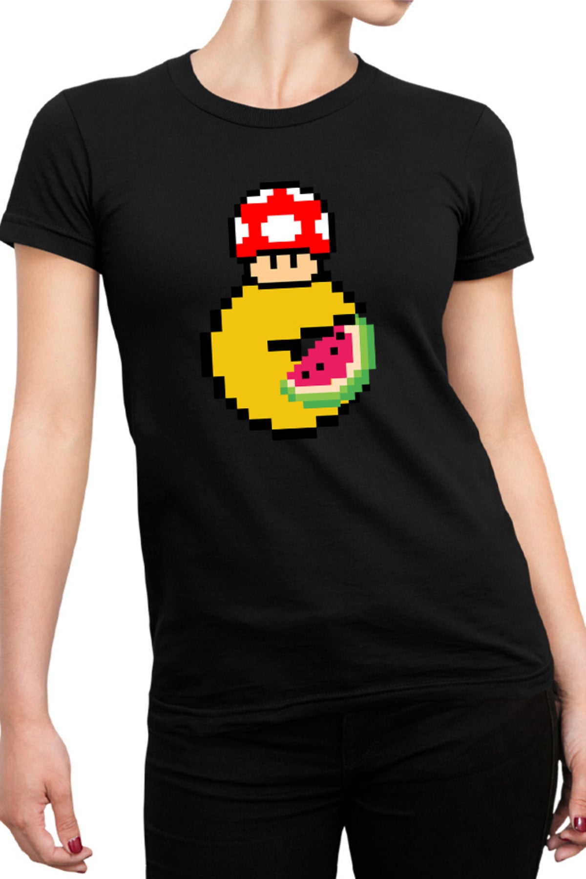 Tricou dama Pac Man Mario Minecraft Watermalon Slice