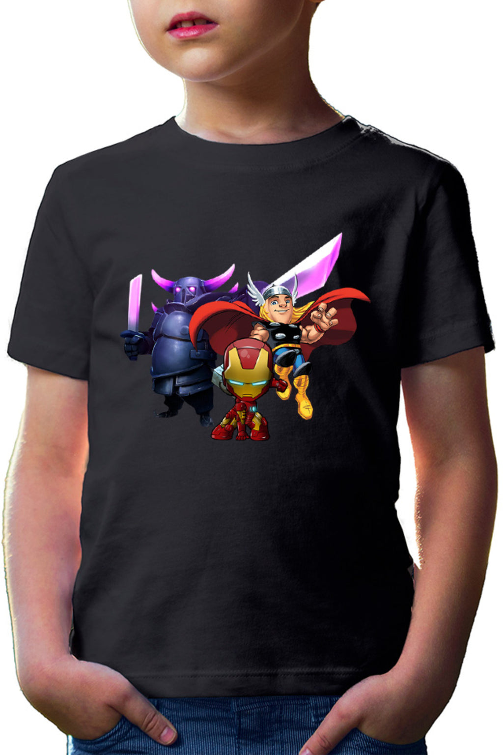 Tricou copii Clash of Clans Massive Tank HP Thor Iron Man Super Power