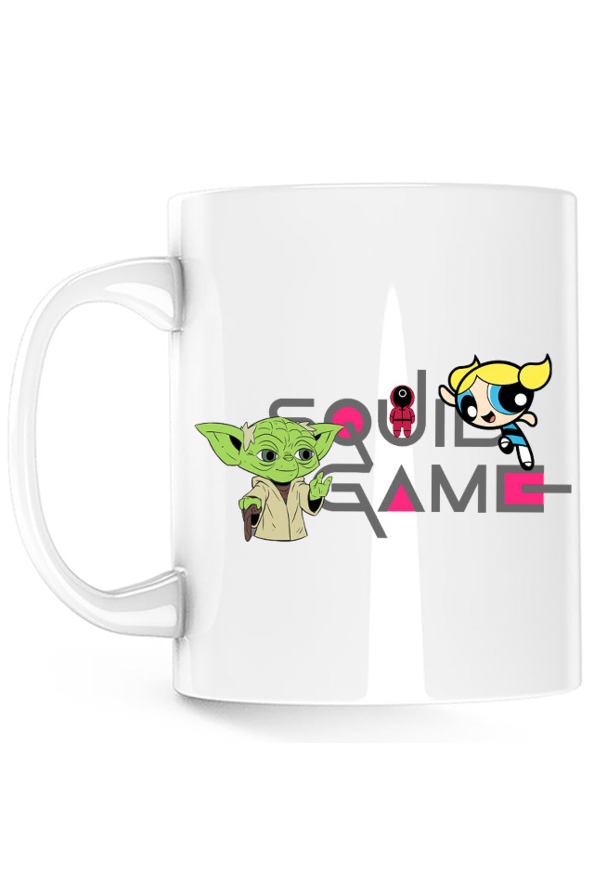 Cana Squid Game Bubble Yoda Master, alba, 330 ml