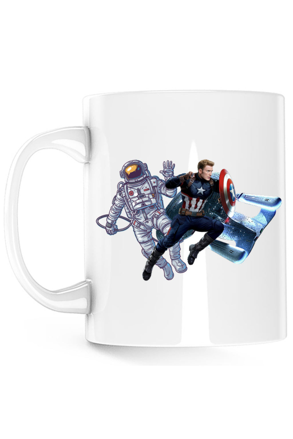 Cana Captain America Astronaut NASA Star Trek Space Ship Shield, alba, 330 ml