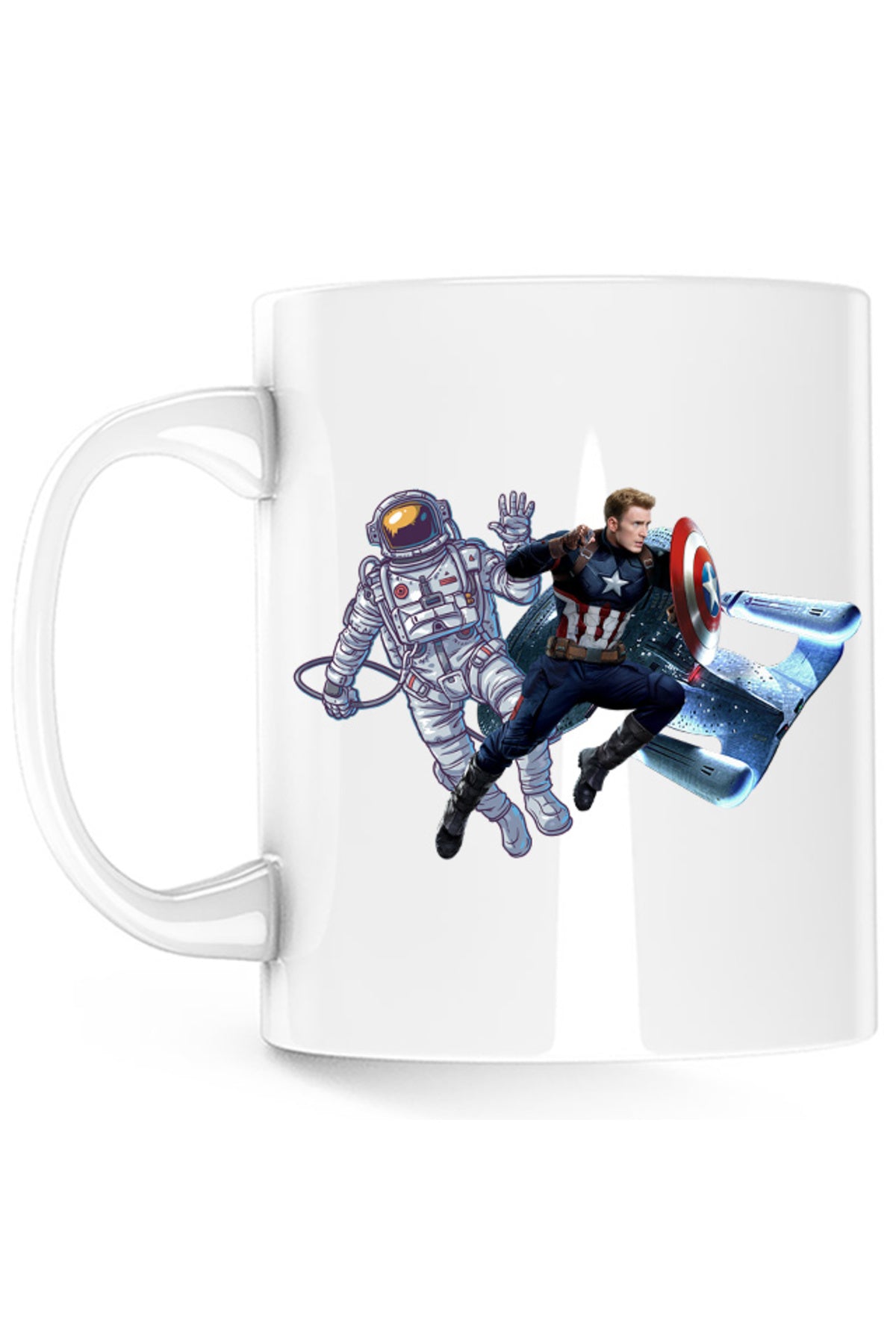 Cana Captain America Astronaut NASA Star Trek Space Ship Shield, alba, 330 ml