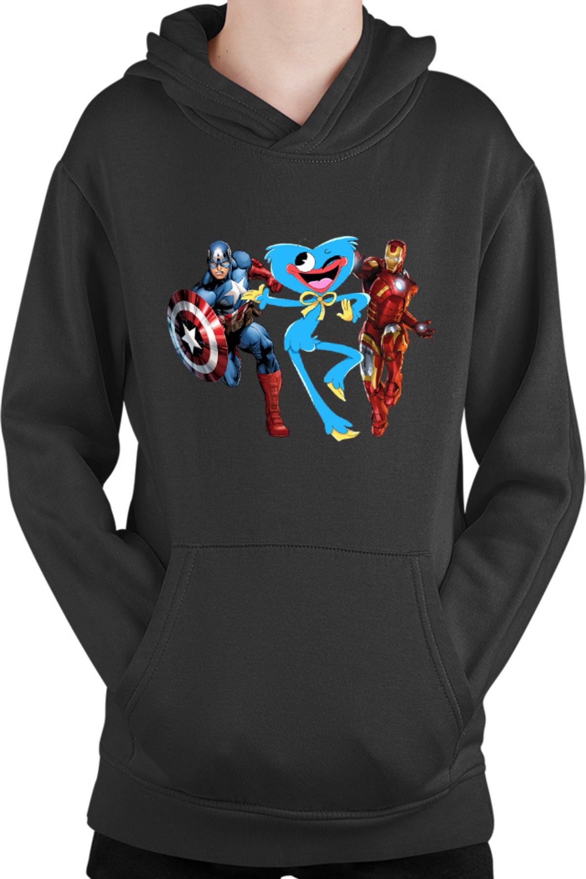 Hanorac copii Huggy Wuggy Captain America Ironman Funny Team Scary