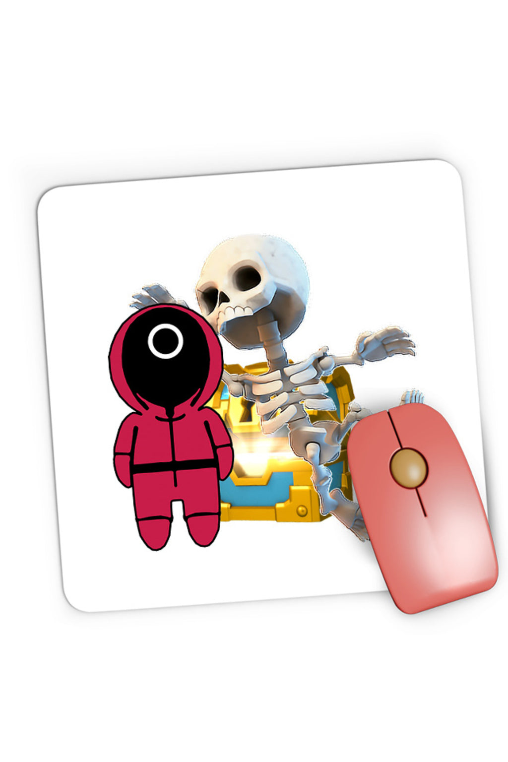 Mousepad Gaming Clash Royale Skeleton Chest Box Loot Squid Game Show, 21x19 cm