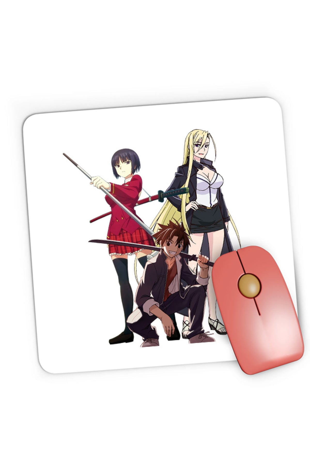Mousepad Gaming UQ Holder Touta McDowell Orta Katana Sci-fi Anime School, 21x19 cm