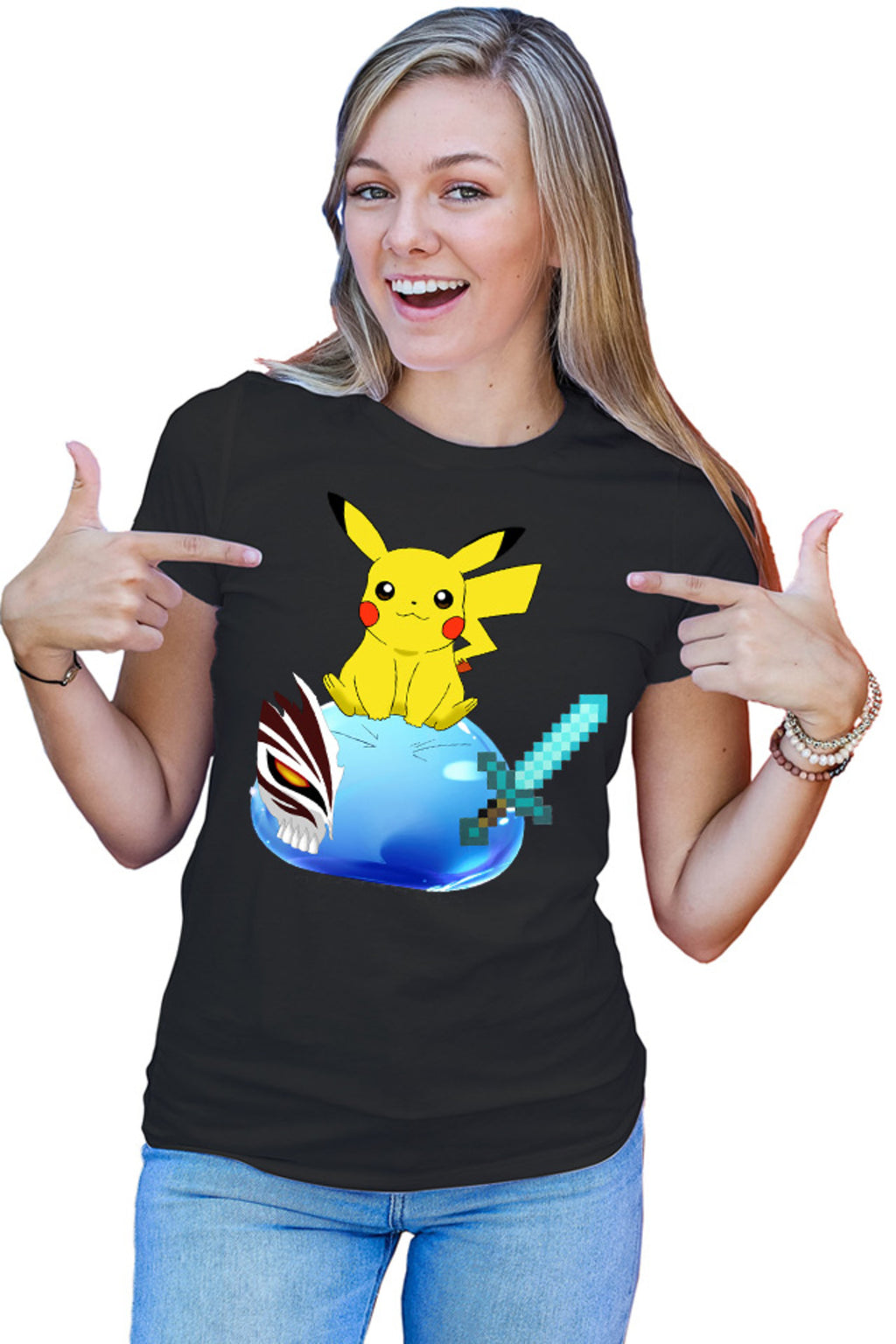 Tricou dama TenSura Slime Isekai Pikachu Ichigo Ghoul Minecraft