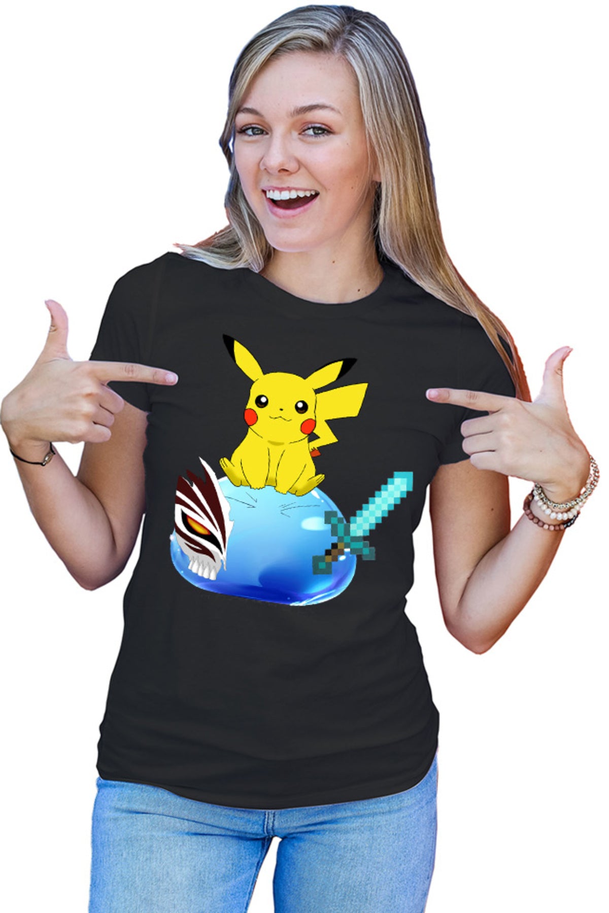 Tricou dama TenSura Slime Isekai Pikachu Ichigo Ghoul Minecraft