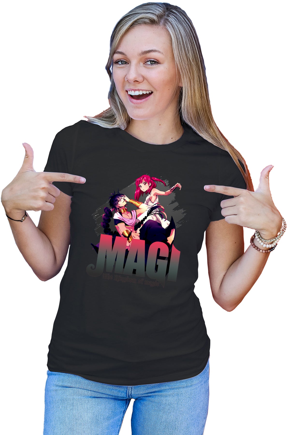 Tricou dama Magi The Labyrinth of Magic Morgiana Judar Black Cromatics