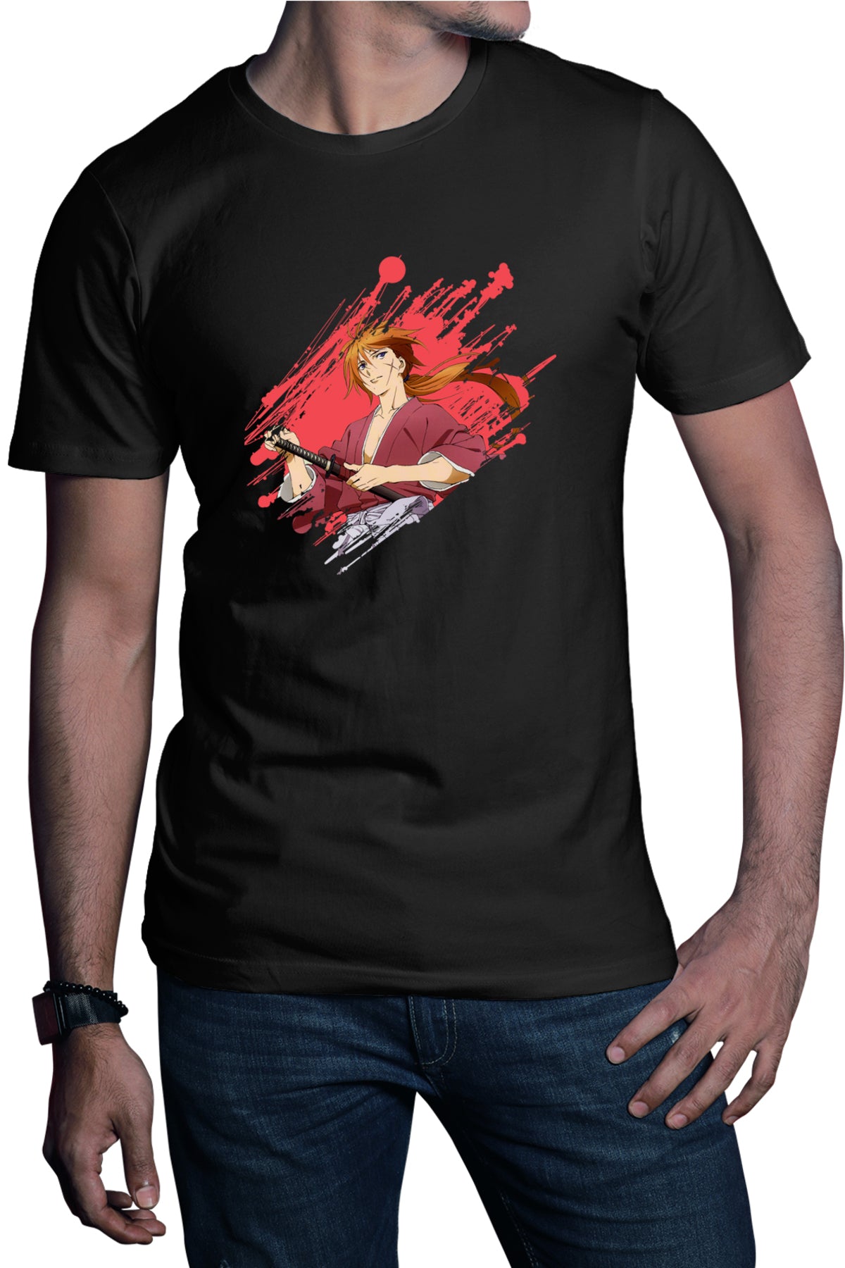 Tricou barbati Rurouni Kenshin Brush Meiji Swordsman Romantic Story