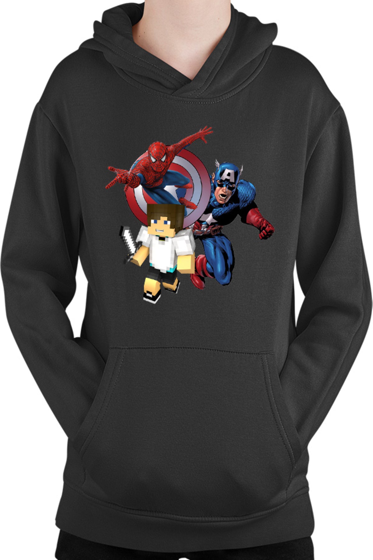 Hanorac copii Captain America Spiderman Minecraft Super Hero Save