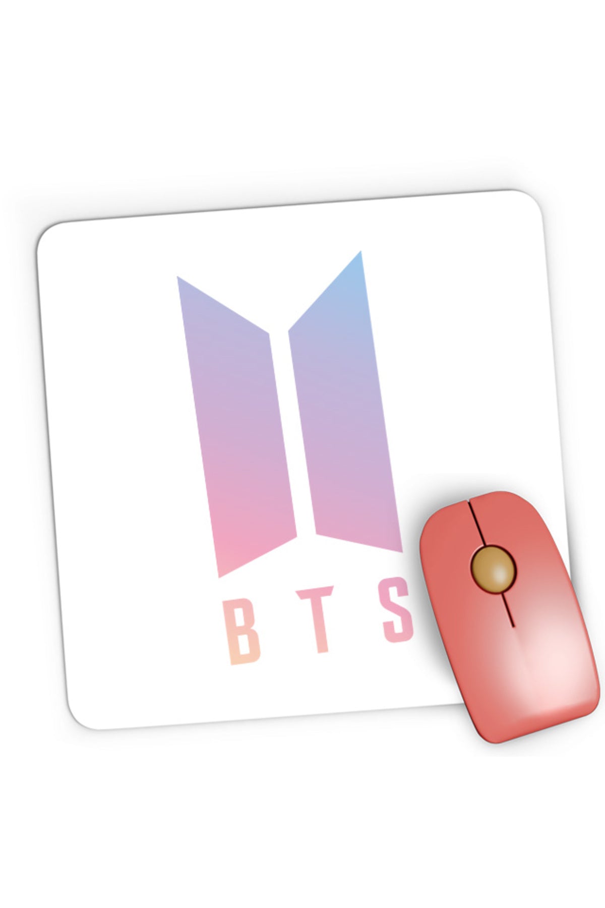Mousepad Gaming BTS Logo K-pop Popular Korean Band Boys, 21x19 cm