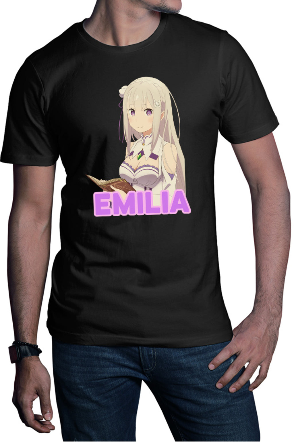 Tricou barbati Re Zero Emilia Cat Magical Princess Kind Wizard Time