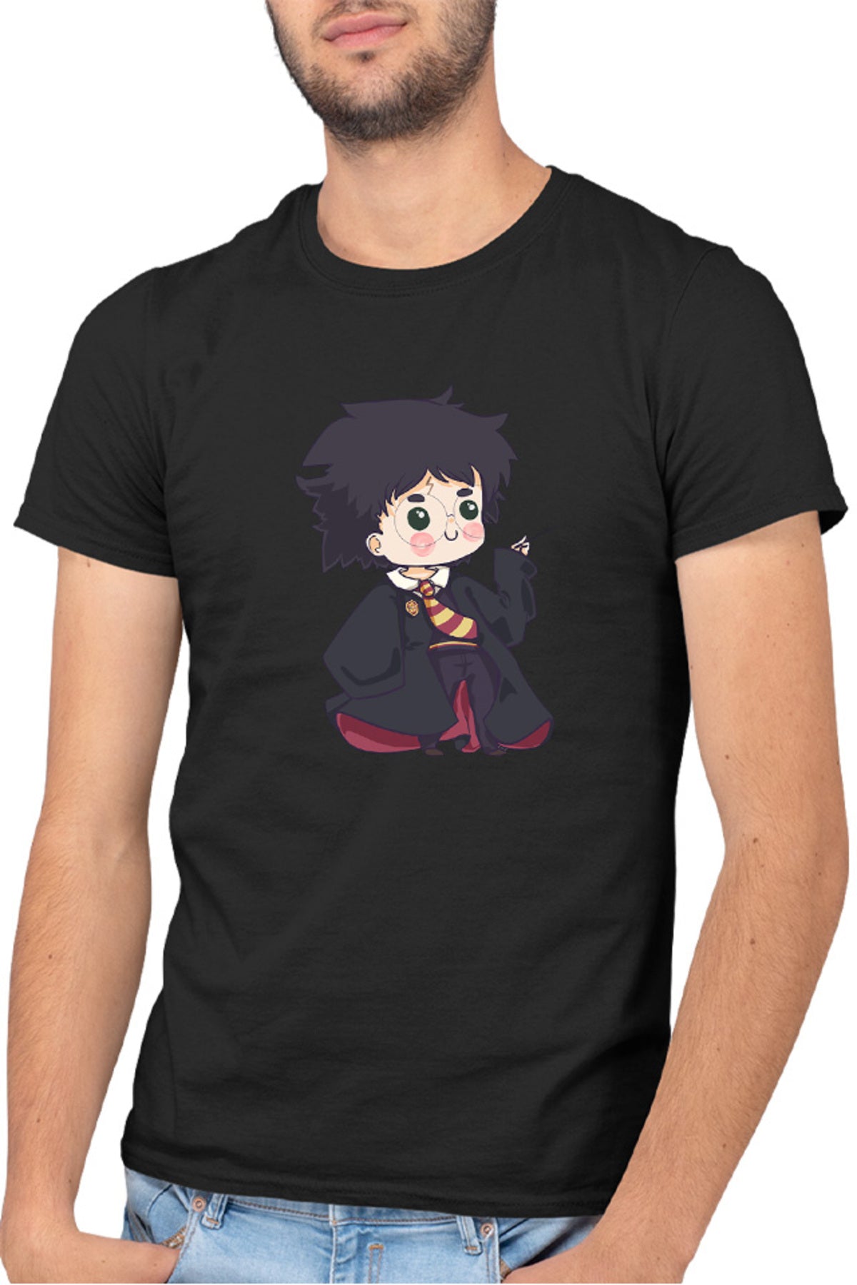 Tricou barbati Harry Potter Magic Chibi Small Cute Wizard Academy
