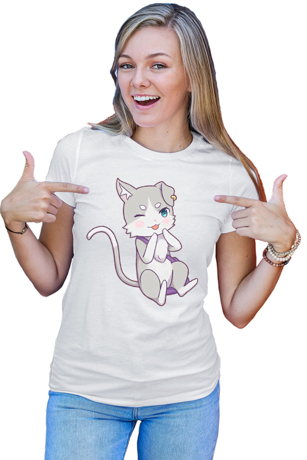 Tricou dama Re Zero Emilia's Cat Kawaii Magic Action Paranormal