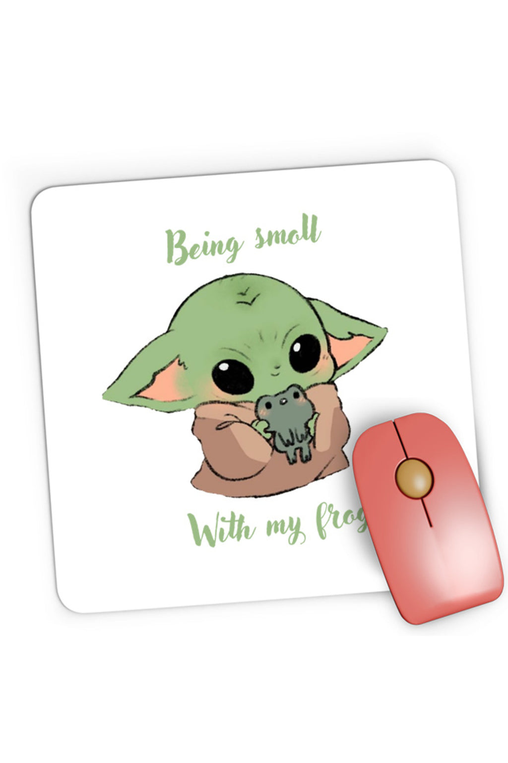 Mousepad Gaming Baby Yoda Frog Eat Kawaii, 21x19 cm