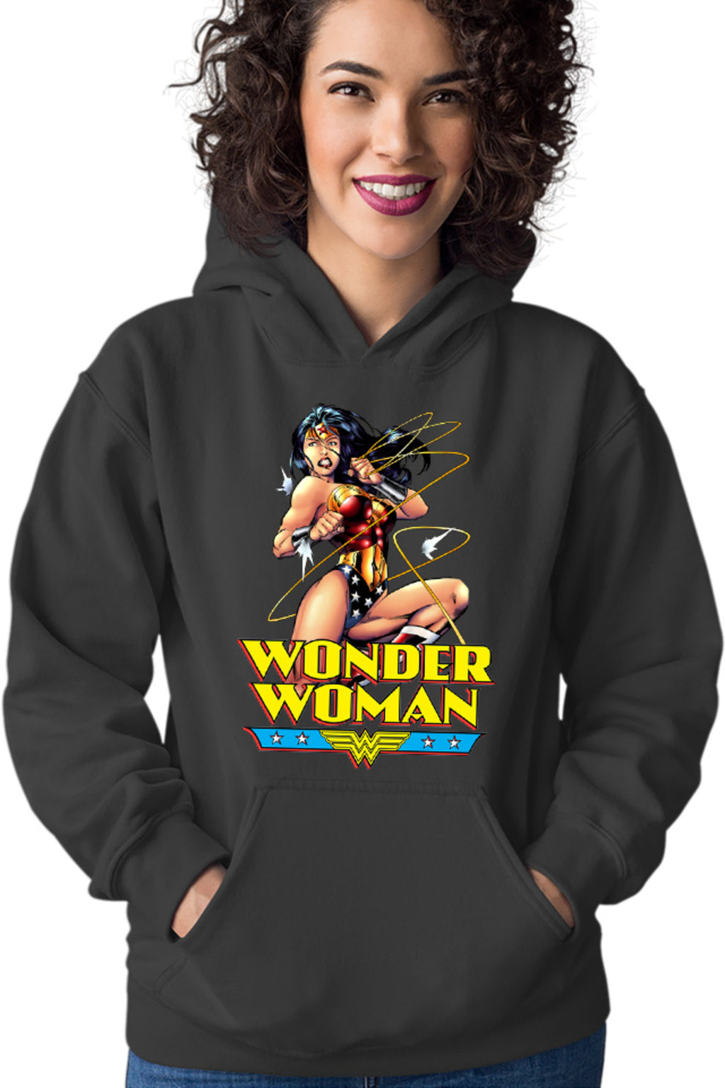 Hanorac dama Wonder Woman String Energy Retro Illustration American
