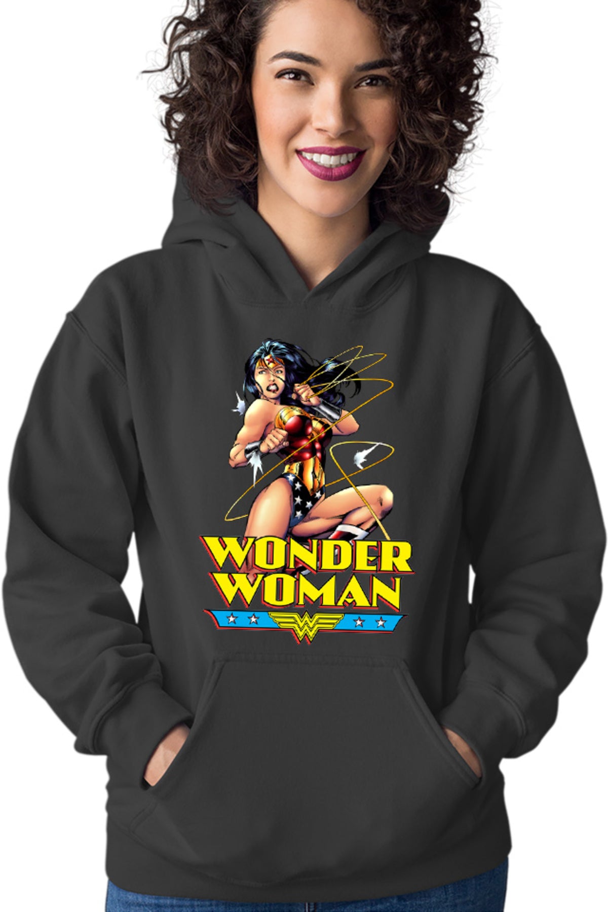 Hanorac dama Wonder Woman String Energy Retro Illustration American