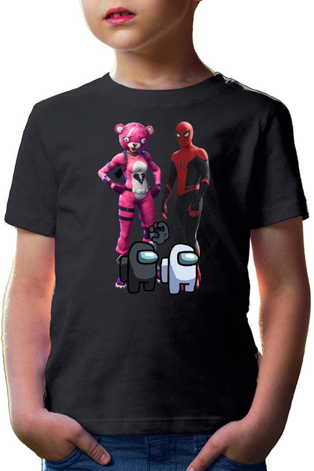 Tricou copii Fortnite Pink Rabbit Skin Easter Event Spiderman Cool