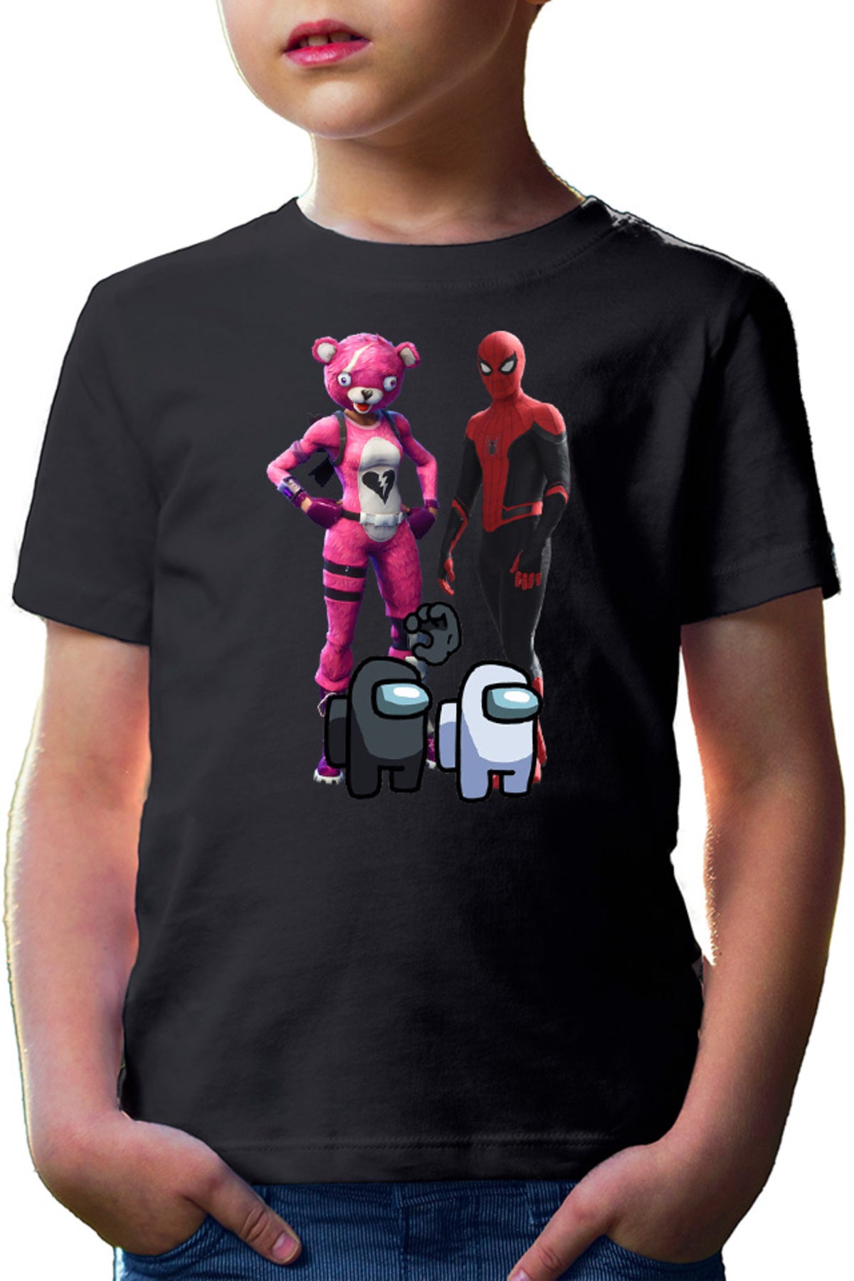 Tricou copii Fortnite Pink Rabbit Skin Easter Event Spiderman Cool