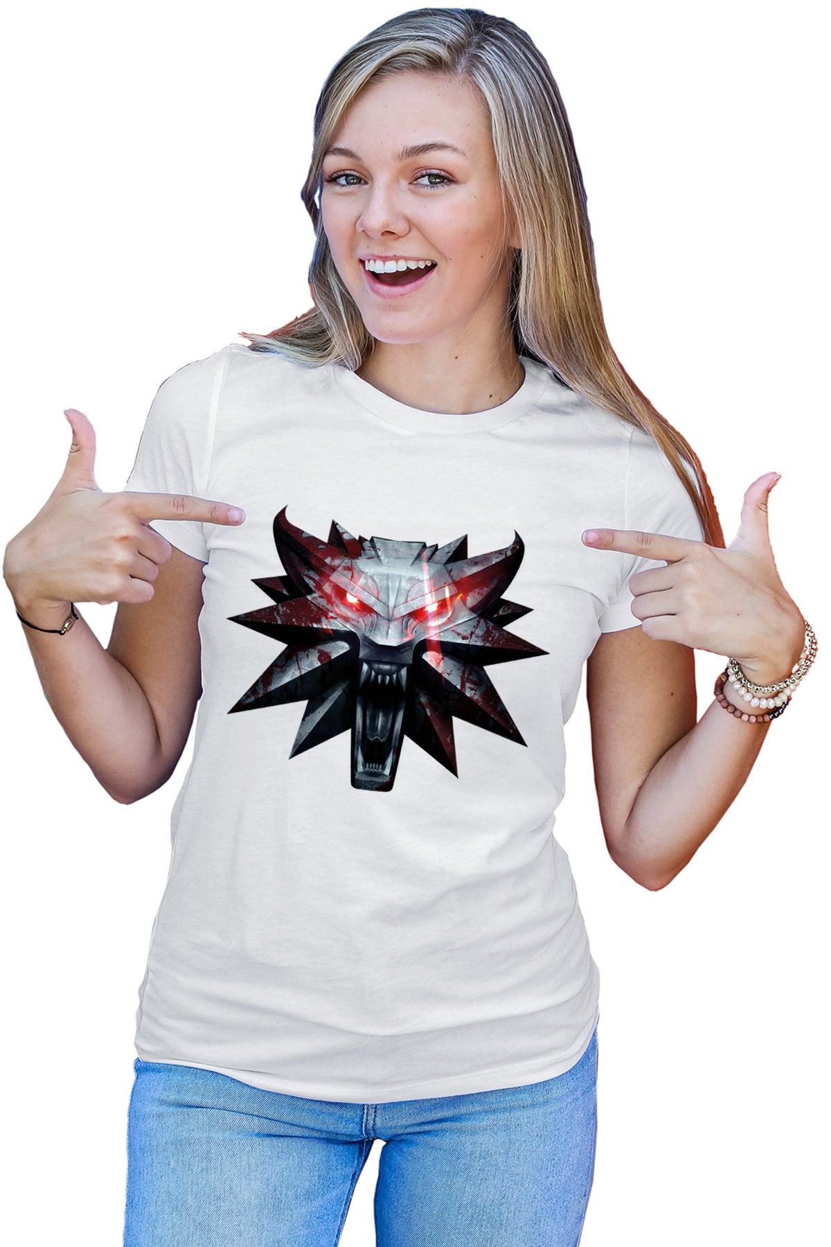 Tricou dama The Witcher Hunter Video Card Game Wolf Shadow