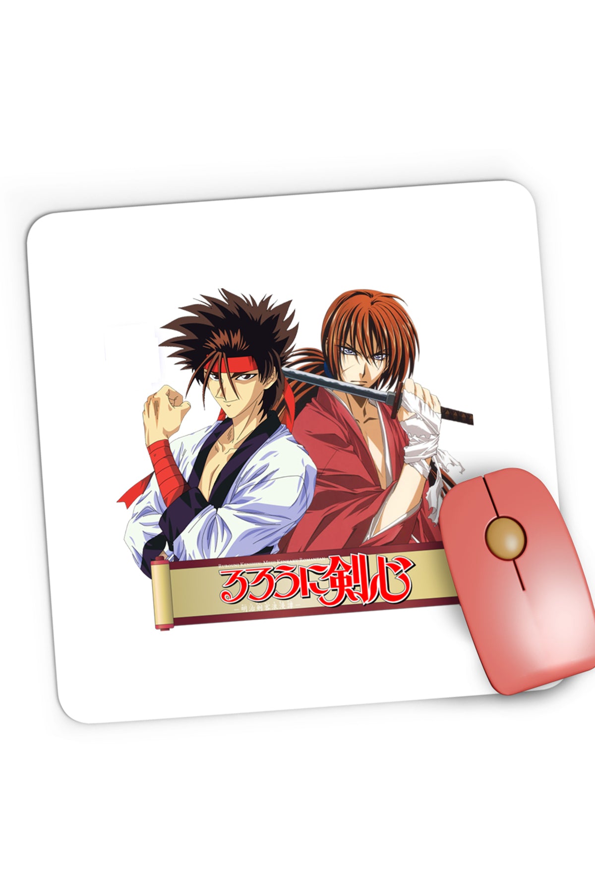 Mousepad Gaming Rurouni Kenshin Sanosuke Kenshin Manuscript, 21x19 cm