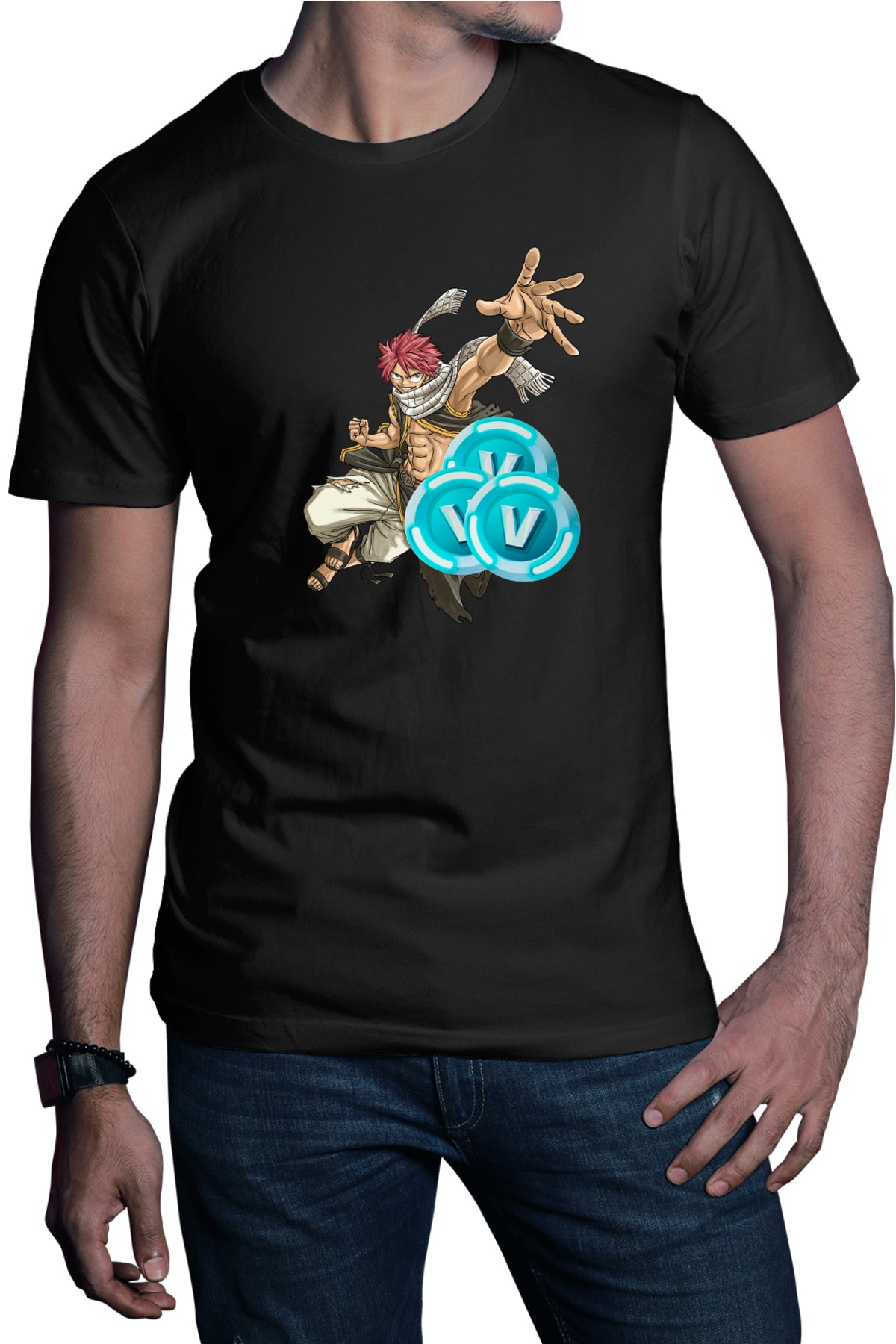 Tricou barbati Fairy Tail Fortnite Animekage Natsu Dragneel