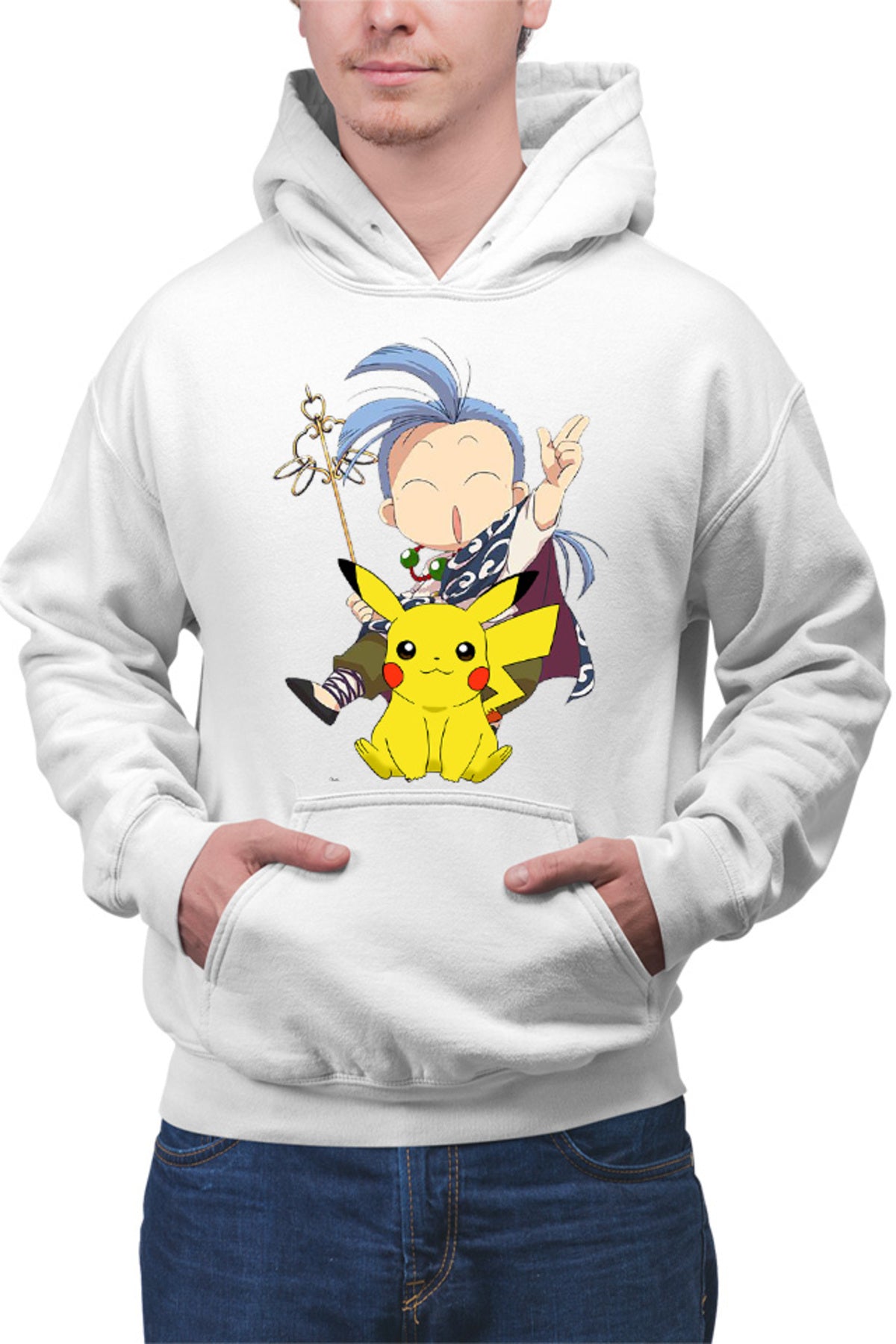 Hanorac barbati Fushigi Yuugi Chichiri Chibi Pokemon Pikachu Monk