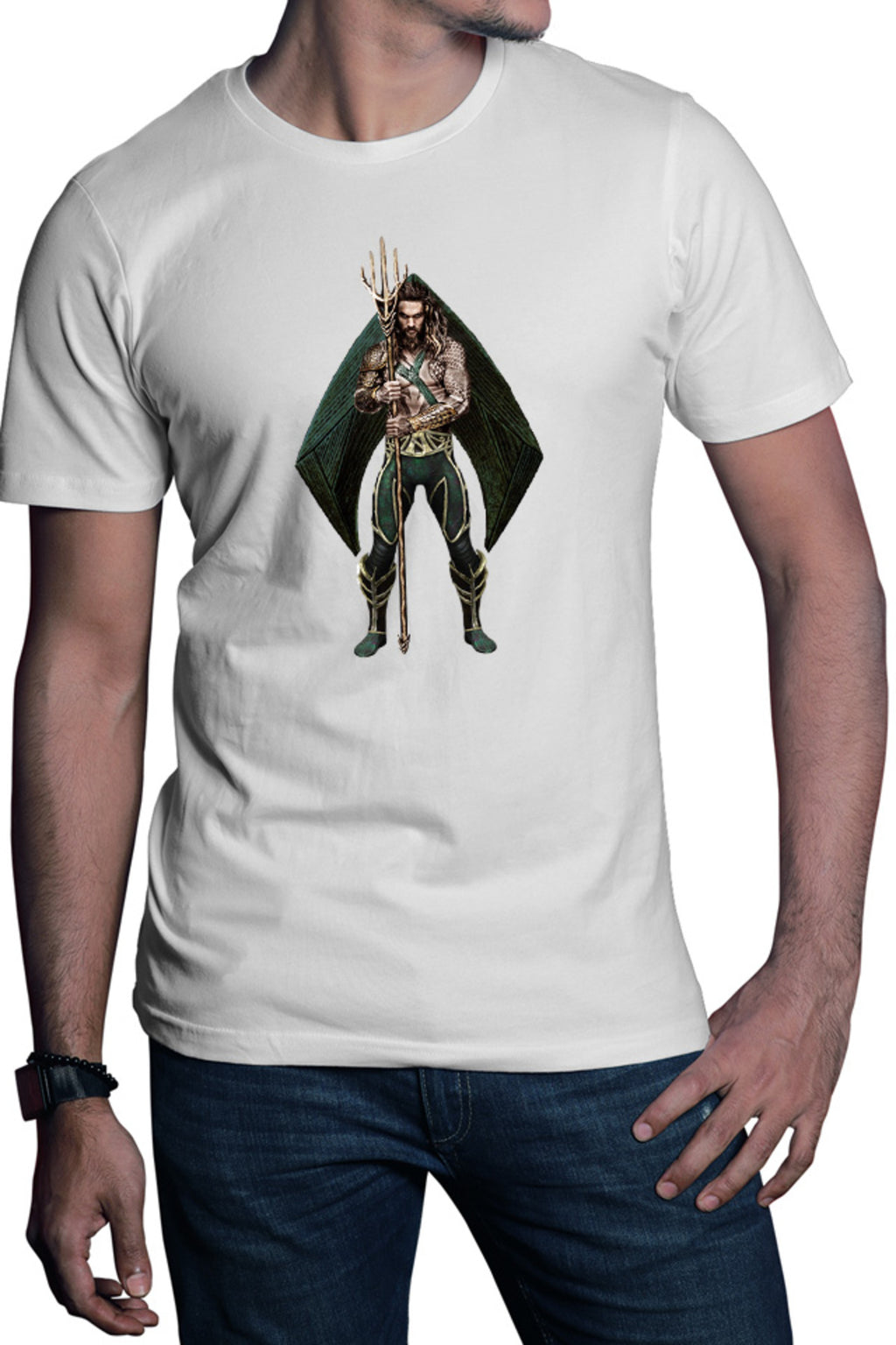 Tricou barbati Aquaman Flash Pose Jason Momoa Powerful Ability Unique