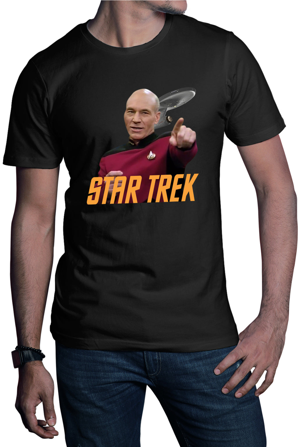 Tricou barbati Star Trek Jean-Luc Picard Voyager Starship