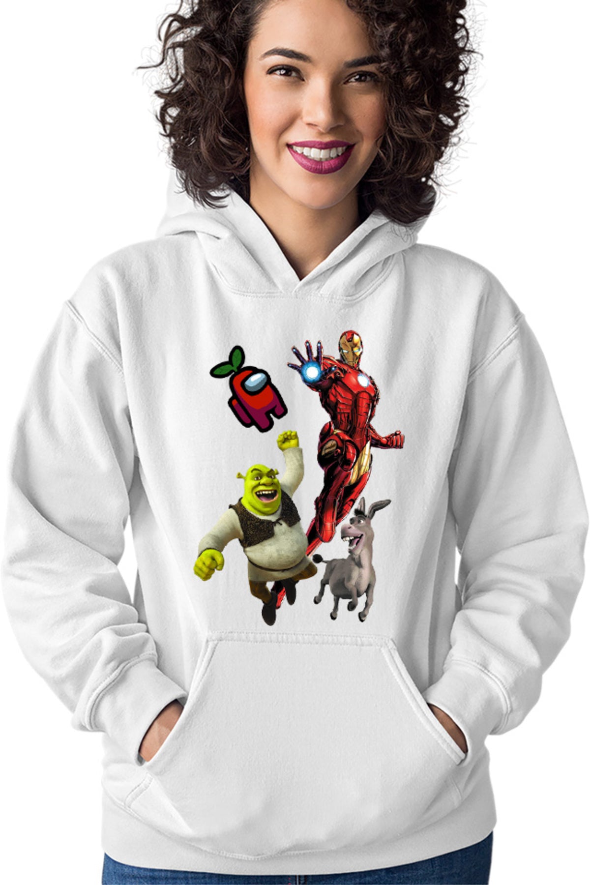 Hanorac dama Ironman Shrek Among Us Flying Space
