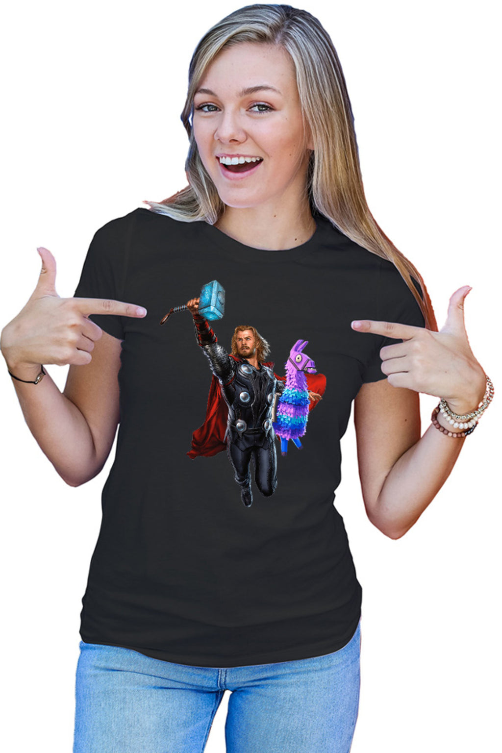 Tricou dama Thor Fortnite Goat Colorful Jump Pet Beloved Favorite Animal