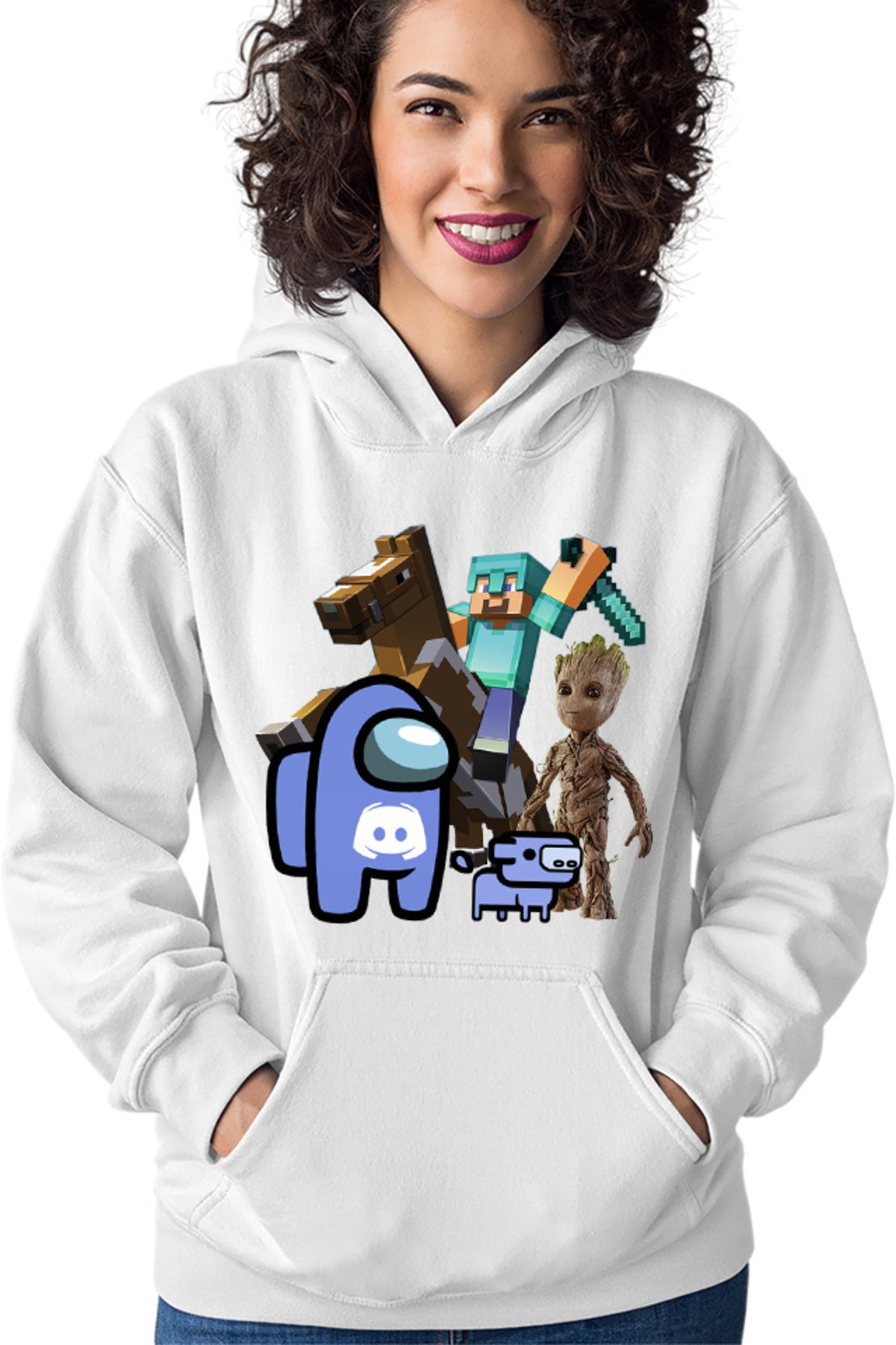 Hanorac dama Among Discord Baby Groot Minecraft Diamond Sword