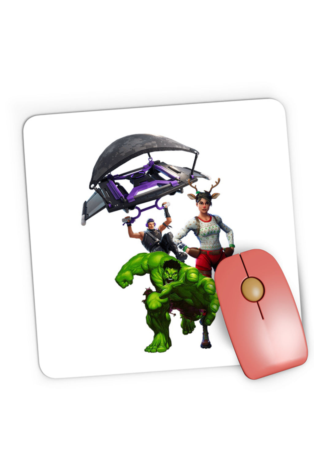 Mousepad Gaming Hulk Fortnite Jump Parachute America Captain, 21x19 cm