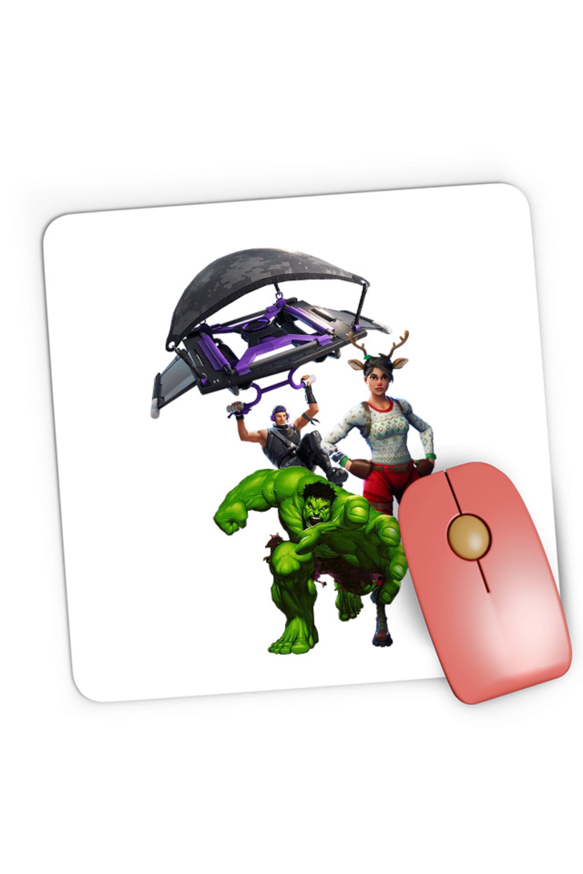 Mousepad Gaming Hulk Fortnite Jump Parachute America Captain, 21x19 cm